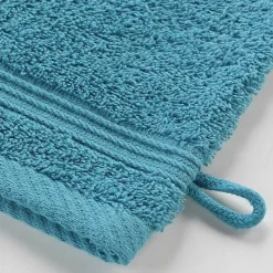 2 gants de toilette 15 x 21 cm eponge unie tendresse Bleu Paon