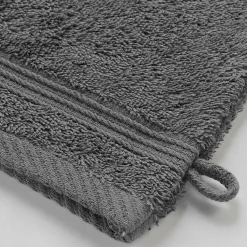 2 gants de toilette 15 x 21 cm eponge unie tendresse Anthracite