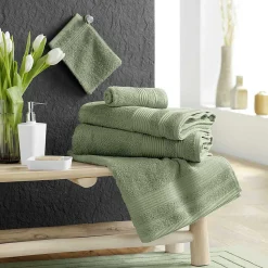 2 gants de toilette 15 x 21 cm eponge unie tendresse Fougere
