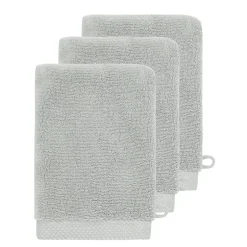 3 gants de toilette Zéro Twist 560 g/m² Gris Perle 16x22 cm SENSOFT