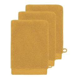 3 gants de toilette Zéro Twist 560 g/m² Caramel 16x22 cm SENSOFT