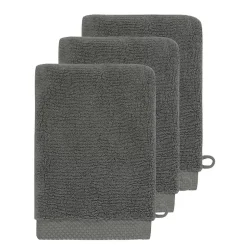 3 gants de toilette Zéro Twist 560 g/m² Anthracite 16x22 cm SENSOFT
