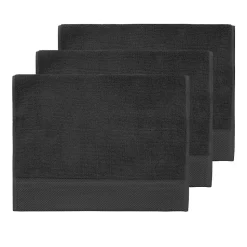3 grandes serviettes invité Zéro Twist 560 g/m² Noir 40x60 cm SENSOFT