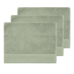 3 grandes serviettes invité Zéro Twist 560 g/m² Sauge 40x60 cm SENSOFT