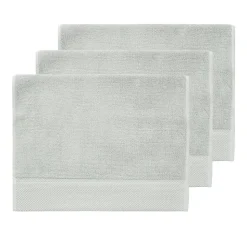 3 grandes serviettes invité Zéro Twist 560 g/m² Gris Perle 40x60 cm SENSOFT