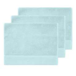 3 grandes serviettes invité Zéro Twist 560 g/m² Bleu Arctic 40x60 cm SENSOFT