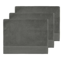 3 grandes serviettes invité Zéro Twist 560 g/m² Anthracite 40x60 cm SENSOFT