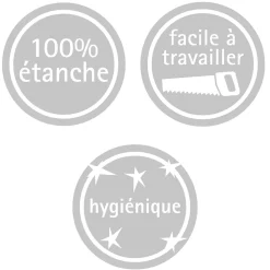 2 panneaux muraux de salle de bains l.100 x H.210 cm, effet chêne vieilli, Schulte DecoDesign