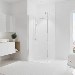 2 panneaux muraux de salle de bains l.90x255 cm, blanc, Schulte DécoDesign