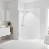 2 panneaux muraux de salle de bains l.90+120 x H.210 cm, blanc brillant, Schulte DécoDesign