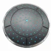 1 pièce 24.5cm en plastique rond précipitation alimentée salle de douche haut douche toit buse cabine accessoires