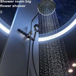 1 pièce 24.5cm en plastique rond précipitation alimentée salle de douche haut douche toit buse cabine accessoires