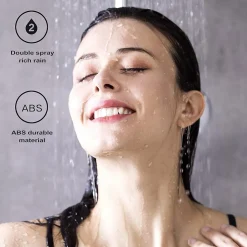 1 pièce 24.5cm en plastique rond précipitation alimentée salle de douche haut douche toit buse cabine accessoires