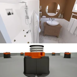 4 pieds pour receveur de douche Cricabac