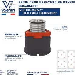 4 pieds pour receveur de douche Cricabac