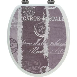 Abattant de toilette en bois compressé MDF Carte postale Siege WC standard