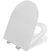 Abattant de WC avec Système d'abaissement Automatique et Bouton-poussoir Mono-touche, en Forme de D, ANYCEE MAX Abattant WC