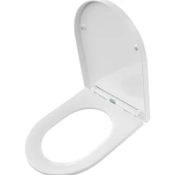 Abattant de WC avec Système d'abaissement Automatique et Bouton-poussoir Mono-touche, en Forme de D, ANYCEE MAX Abattant WC
