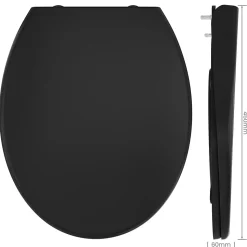 Abattant de WC avec Système d'abaissement Automatique et Bouton-poussoir Mono-touche, en Forme de O, CECIPA MAX Abattant WC