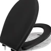 Abattant de WC avec Système d'abaissement Automatique, ANYCEE MAX Couvercle de Toilette en Duroplast, en Forme O, Noir