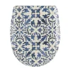 Abattant easy clip avec descente assistée au style azuleros (49.5x38 cm - Bleu azur)