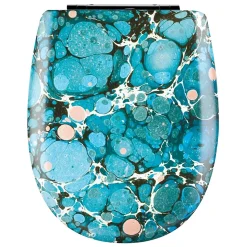 Abattant easy clip avec descente assistée au style pierre précieuse (49.5x38 cm - Bleu)