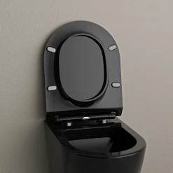 Abattant lunette WC, Cuvette toilettes avec charnières acier - 44,5x35,8cm - U2019