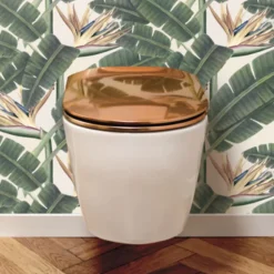 Abattant OLFA wood slim à descente assistée - Effet métal (47.5x36.5 cm - Cuivre)