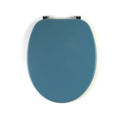 Abattant Pour Toilettes De Couleur Bleu Bermuda Avec Charnières Chromées