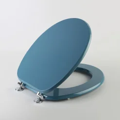 Abattant Pour Toilettes De Couleur Bleu Bermuda Avec Charnières Chromées
