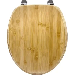Abattant pour wc en bambou charnières métal