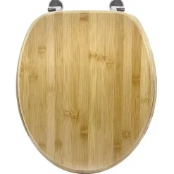 Abattant pour wc en bambou charnières métal