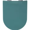 Abattant uni wood slim double avec descente assistée (36.5x48 cm - Bleu Foncé)