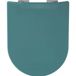 Abattant uni wood slim double avec descente assistée (36.5x48 cm - Bleu Foncé)