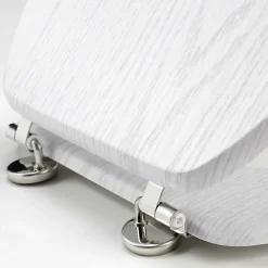 Abattant wc - - Effet bois (45x37.5 cm - Blanc)