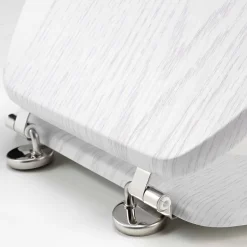 Abattant wc - - Effet bois (45x37.5 cm - Blanc)