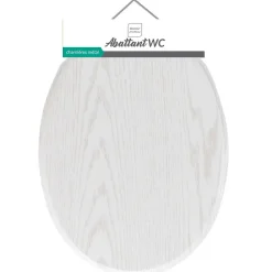 Abattant wc - - Effet bois (45x37.5 cm - Blanc)