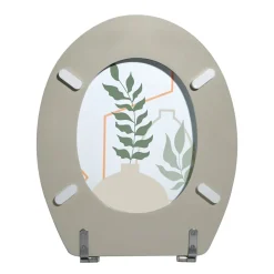 Abattant WC à motif style bohème abstrait, vert et terracotta, MSV Kenzi