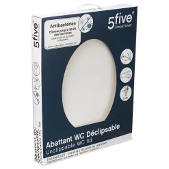 Abattant WC antibactérien blanc à clipser avec frein de chute