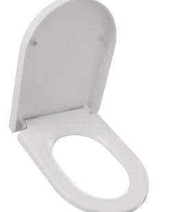 Abattant WC avec Système d'abaissement Automatique en Duroplast, ANYCEE MAX Couvercle de Toilette, en Forme de D