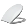 Abattant WC blanc de forme ovale en duroplast antibactérien avec fermeture ralentie, réglable et déclipsable - Melodi
