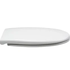 Abattant WC blanc de forme ovale en duroplast antibactérien avec fermeture ralentie, réglable et déclipsable - Melodi