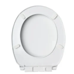 Abattant WC blanc de forme ovale en Polypropylène avec fixations réglables - NF - Océan