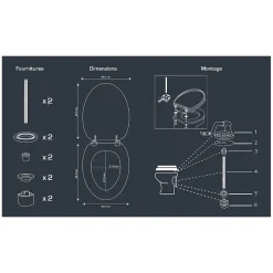 Abattant WC effet bois 45x36x4cm