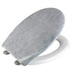Abattant WC effet marbre Concrete - Abaissement automatique - Duroplast