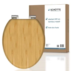 Abattant WC en Bambou massif BAMBOO avec frein de chute