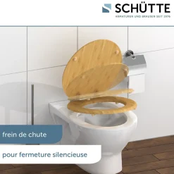 Abattant WC en Bambou massif BAMBOO avec frein de chute