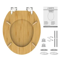 Abattant WC en Bambou massif BAMBOO avec frein de chute