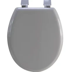 Abattant wc en bois compresse HDF uni taupe Charnieres plastique Siege de toilette universel