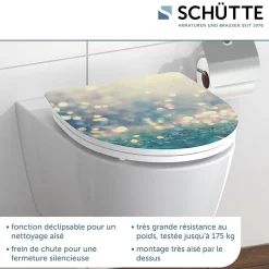 Abattant WC en duroplast gloss MAGIC LIGHT avec frein de chute Turquoise